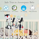 Car Seat Toys, High Contrast Black and White Toy for Infants 0-3 6 12 Months, Musical Black Fox Carseat Toys Stroller Toy for Babies Newborns by TinyTreasures Baby Boutique