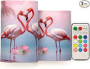Flamingo Flameless Candles with Remote Control and Timer, Adjustable Brightness Long Lasting Battery Operated LED Pillar Candles for Indoor Outdoor Party Home Decor, 2 Pack by GreenHaven Gardens