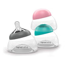 Nanobebe Breastmilk Bottle, Breastfeeding Newborn Breast Like, Anti Colic, Perfect Latch, Preserves Breast Milk nutrients, Twin-Pack Grey by TinyTreasures Baby Boutique