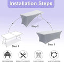 ABCCANOPY 6 FT Grey Spandex Table Cover Stretch Fitted Wrinkle Resistant Tablecloth Reuse for Rectangular Folding Table Patry Event Wedding Banquet Protector by CozyNest Decor