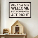 Welcome Sign Funny Welcome Banner, Trendy Retro Wall Hanging, Wall Decor, Banner Flag, Wall Flag Classroom Playroom Home Entryway Living Room Office Decor, Banner for Room, Black and White by TinyTreasures Baby Boutique