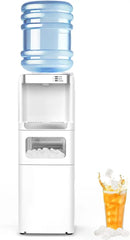 Water Dispenser with Ice Maker Function, Top Loading Hot and Cold Water Cooler for 5 Gallon Bottle - Includes Child Safety Lock - Water Machine for Home, Office, Garage - White by CozyNest Decor