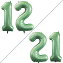GOER Number 12 Balloons for 12th Birthday Sweet 12 Party Decorations,42 Inch Jumbo Foil Helium 21 Balloons for 21st Birthday Party Decoration (Sage Green) by TinyTreasures Baby Boutique