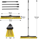 24" Push Broom Outdoor Heavy Duty,Masthome Industrial Brooms with 55" Long Handle and Stiff Bristles,Outdoor Broom Heavy Duty,Commercial for Garage Yard Patio Warehouse Concrete Floor Cleaning by GreenHaven Gardens