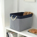 TcaFmac Organization and Storage Basket for Shelves - Large 2 Pack 16x12x12 inch Fabric Storage Cubes, Collapsible Storage Bins for Gift Closet Cloth Toy Books Kids (Navy Patchwork) by CozyNest Decor
