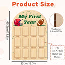 ORIGACH My First Year Baby Growth Photo Display Wood Board - 12 Months Newborn Milestones Photo Board - Neutral Baby Keepsake Frame 1st Birthday Party Nursery Decor New Mom Gift - Football by TinyTreasures Baby Boutique