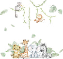 59.05x53.14 Inch Woodland Animals Wall Decals - Forest Animal Wall Decal with Elephant, Zebra, Monkey, Giraffe - Nursery Decor for Home, Baby Room, Boys & Girls Bedroom Art by TinyTreasures Baby Boutique