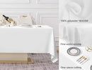 Surmente White Rectangle Tablecloth 60 x 120-inch Rectangular Polyester Table Cloth for Weddings, Banquets, or Restaurants by CozyNest Decor