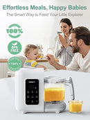 MOMYEASY Baby Food Maker, Baby Food Steamer and Puree Blender, Food Processor Chopper Grinder Steamer in-One, Auto Cooking & Grinding with Touch Control Panel&Self Cleans, BPA-Free by TinyTreasures Baby Boutique