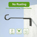 10 Inch 2 Pack Black Heavy Duty Outdoor Plant Hangers for Hanging Baskets, Iron Hanging Plant Brackets for Hanging Plants Outside, Metal Plant Hooks Plant Wall Hooks for Hanging Lantern, Bird Feeder