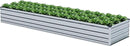 12x2x1.5FT Galvanized Raised Garden Beds Kit Large Outdoor Metal Gardening Planter Box for Vegetable Elevated Flower Herbs, Silver
