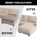 PrinceDeco Sectional Couch Covers Velvet Couch Cover for Dogs Washable L Shaped Couch Cover 1 Piece Individual Sectional Couch Covers with Elastic Bottom(Chaise Lounge,Ivory) by CozyNest Decor