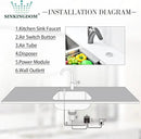 Garbage Disposal SinkTop Air Switch Kit with Long Button,Brass Made Cover,Chrome by CozyNest Decor