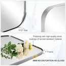 ANDY STAR Polished Chrome Mirror, 24x32 Oblong Bathroom Mirror for Vanity with Stainless Steel Metal Frame, Silver Oval Mirror Modern Anti Rust Wall Mounted by CozyNest Decor
