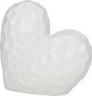 Deco 79 Porcelain Ceramic Heart Decorative Sculpture Dimensional Angled Origami Inspired Home Decor Statue, Accent Figurine 12" x 6" x 11", White by CozyNest Decor