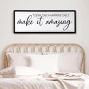 Today Only Happens Once Make It Amazing Framed Wall Art, 40''×15'' Rustic Religious Christian Lords Prayer Sign for God Jesus Christ Prayer, Horizontal Holy Inspirational Catholic Scripture Decor by CozyNest Decor