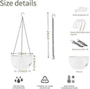 2 Pack Hanging Planters for Indoor Outdoor Plants, 8 Inch Self Watering Hanging Pot with Drainage Holes and Saucer, Plastic Plant Pots, White Flower Pots for Kitchen, Balcony, Garden by CozyNest Decor