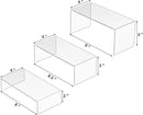 Clear Riser Shelf 3pcs, Desktop Rectangular Acrylic Display Shelves Organizer, Acrylic Stands for Funko Pop Figure, Perfumes, Bags, Shoes, Glasses, Plants, Toys, Collectibles - 8''x8.5''x9'' by CozyNest Decor