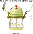 bc babycare Straw Sippy Cups for Toddler, No Spill Sippy Cups for Baby 1+ Year Old, Transition Weighted Sippy Cup with Straw and Strap, 10oz/300ml, Green by TinyTreasures Baby Boutique