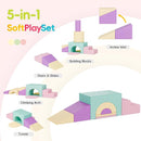 Soft Foam Climbing Blocks Set – Large 5-in-1 Soft Play Toys Crawling & Sliding Climbing Arch for Toddlers, Foam Playset for Nursery,Preschool,Pink by TinyTreasures Baby Boutique