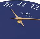 Lafocuse 12 Inch Silent Navy Blue Wall Clock Battery Operated, Wooden, Simple, Minimalist, Kitchen, Living Room, Bedroom, Office, Home Décor by CozyNest Decor