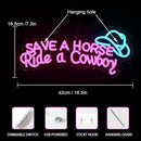 WLHOPE Save A Horse Ride A Cowboy Neon Sign Adjustable Brightness Led Sign,Neon Signs for Wall Decor,Connectivity Via USB Licked Neon Light for Bedroom Home Bar Club Hotel Party Decor by GreenHaven Gardens