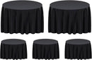 Surmente 132 inch Round Tablecloths -5 Pack Black Round Table Cloths, Polyester Fabric Table Covers for Wedding, Party, Banquet, or Restaurant by CozyNest Decor
