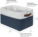 OrganiHaus Large Fabric Storage Bins for Shelves 3 Pack, 15x11in Closet Storage Bins for Shelves, Cloth Baskets & Closet Organizers, Fabric Basket, Navy Blue/White by TinyTreasures Baby Boutique