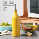 Sweejar Large Ceramic Olive Oil Dispenser Bottle, Opaque Oil Cruet Protects Oil to Reduce Oxidation, Suitable for Storage Oil, Vinegar, Soy Sauce & Other Liquids, Pack of 1, 24 Fl Oz (Yellow) by CozyNest Decor