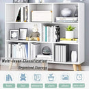 IOTXY Wooden Open Shelf Bookcase - 3-Tier Floor Standing Display Cabinet Rack with Legs, 8 Cubes Bookshelf, Warm White by CozyNest Decor