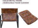 DUOMAY Mid-Century Accent Chair Armchair Set of 2, Comfy PU Leather Leisure Chair Lazy Chair with Metal Leg for Living Room Bedroom Office Apartment, Brown by CozyNest Decor