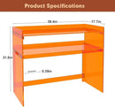 Acrylic Desk with Retaining Edge, Orange Acrylic Table, Console Table for Office, Study, Bedroom, Entrance Decor (17.7" D x 39.4" W x 31.5" H, Orange) by CozyNest Decor