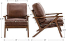 chairus Leather Accent Chairs Mid Century Modern Armchairs Compfy Upholstered Lounge Sofa Chairs for Living Room Fireplace/Bedroom/Reception/Dorm, Set of 2, PU Brown by CozyNest Decor