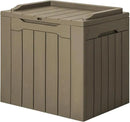 JUMMICO 31 Gallon Resin Deck Box Waterproof Indoor Outdoor Storage Boxes for Patio Furniture Cushions and Garden Tools (Light Brown) by CozyNest Decor