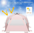Oileus XX-Large Pop Up Beach Tent Sun Shelter for 5-6 Person Portable Sun Shade Instant Tent for Beach with Carrying Bag, Stakes, 6 Sand Pockets, Anti UV for Fishing Hiking Camping Pink by TinyTreasures Baby Boutique