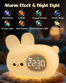 Bunny Alarm Clock for Kids with Night Light, Sleep Training Clock Time to Wake Clock, Rechargeable Silicone Light for Bedroom, Perfect Sleep Companion for Boys Girls by TinyTreasures Baby Boutique