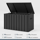 PURPLE LEAF Outdoor Deck Box 160 Gallon Waterproof Lockable Storage Box Container with Lid Deck Organization for Patio Cushions Side Table Pool Accessories Garden Tools, Gray by GreenHaven Gardens