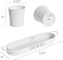 Barnyard Designs Indoor Herb Garden Planter Set with Tray, Metal Windowsill Plant Pots with Drainage for Outdoor or Indoor Plants, Set/3 (White) by GreenHaven Gardens