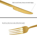 Stainless Steel Flatware Set Hand Forged 18/10 Silverware Set Cutlery Set Gold Cuboid Handle Mirror Finished 20 Pieces Service for 4 by CozyNest Decor