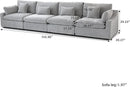 JACH Sectional Couches for Living Room, 4 Seater Cloud Sectional Couch with Deep Seat, Down Filled Modular Sofa, Covers Removeable & Washable, Sofas Furniture for Living Room, Light Grey by CozyNest Decor