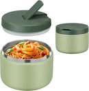 12oz Insulated Vacuum Food Jar with Buckle Lid Wide Mouth Soup Thermo for Hot Food Kids Leakproof Stainless Steel Lunch Container- Green- 1Pack by TinyTreasures Baby Boutique