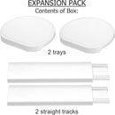 Expansion Pack - White - 2 Straight Tracks and 2 Trays. Does not Work Without the Lazy Susan Revolution Full Set (Sold Separately). by CozyNest Decor