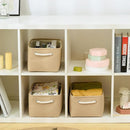 TheWarmHome Storage Bins for Shelves - Medium 3Pack 13.8L*9.8W*6.7H inch Canves Storage Basket for Organizing, Fabric Storage with Handles for Clothes Baby Dog Toys(Beige) by TinyTreasures Baby Boutique