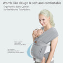 Baby Wraps Carrier Sling, Baby Carrier for Newborns and Toddlers,Skin-Friendly and Soft Front Baby Carrier Wrap Perfect Baby Gifts (Light Grey, Cotton) by TinyTreasures Baby Boutique