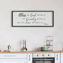 SRSZHIYUE Bless the Food Before Us Wall Sign Decor 40"×15" Christian Bible Verse for Farmhouse Rustic Kitchen Dining Room Framed Wood Scripture Religious Jesus Prayer Wall Art (Black) by CozyNest Decor
