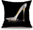 TSSOHU Square Decorative Throw Pillow Case Cushion Cover,Fashion Lady High Heel Shoe with Diamonds Soft Pillowcase 18x18 inch (No Glitter) by CozyNest Decor