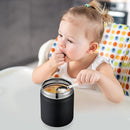 17oz Soup Thermo for Hot Food Kids Insulated Vacuum Food Jar with Stainless Steel Spoon Wide Mouth Thermo Leakproof Lunch Food Container Kids Hot Lunch Box (Black) by TinyTreasures Baby Boutique