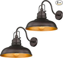 zeyu 2 Pack Gooseneck Barn Lights Outdoor, Outdoor Wall Sconces for Porch Patio, 18" Farmhouse barn Lights in Oil Rubbed Bronze Finish, 016-1BL-2 ORB by CozyNest Decor