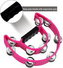 EastRock Double Row Tambourine,Metal Jingles Hand Held Percussion-Half Moon Tambourine for Adults, KTV, Party Pink by TinyTreasures Baby Boutique