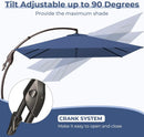 Grand patio 10x10 FT Patio Cantilever Umbrella with Base Outdoor Large Square Tilting Offset Umbrellas for Poolside Deck (Navy Blue, 10x10 FT) by GreenHaven Gardens